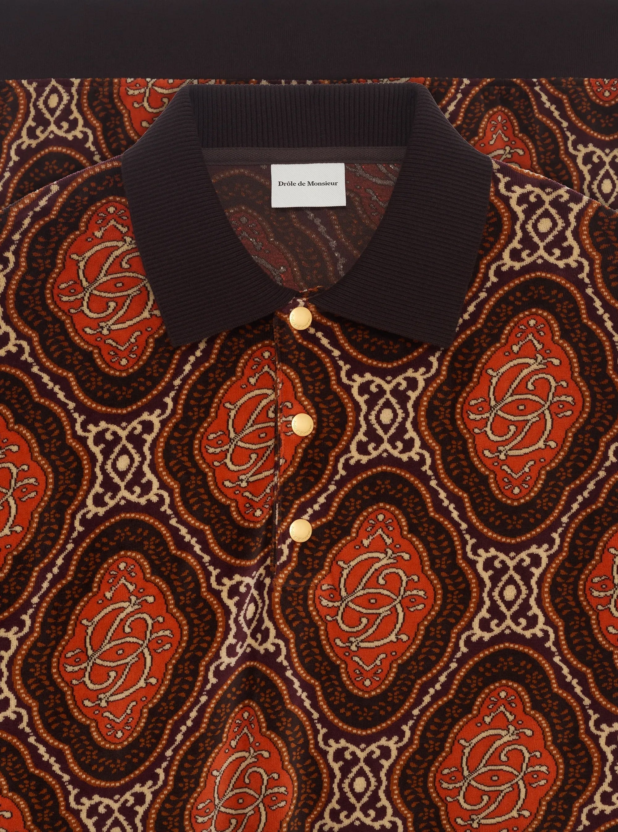 Polo de terciopelo Medaillon de Drôle de Monsieur