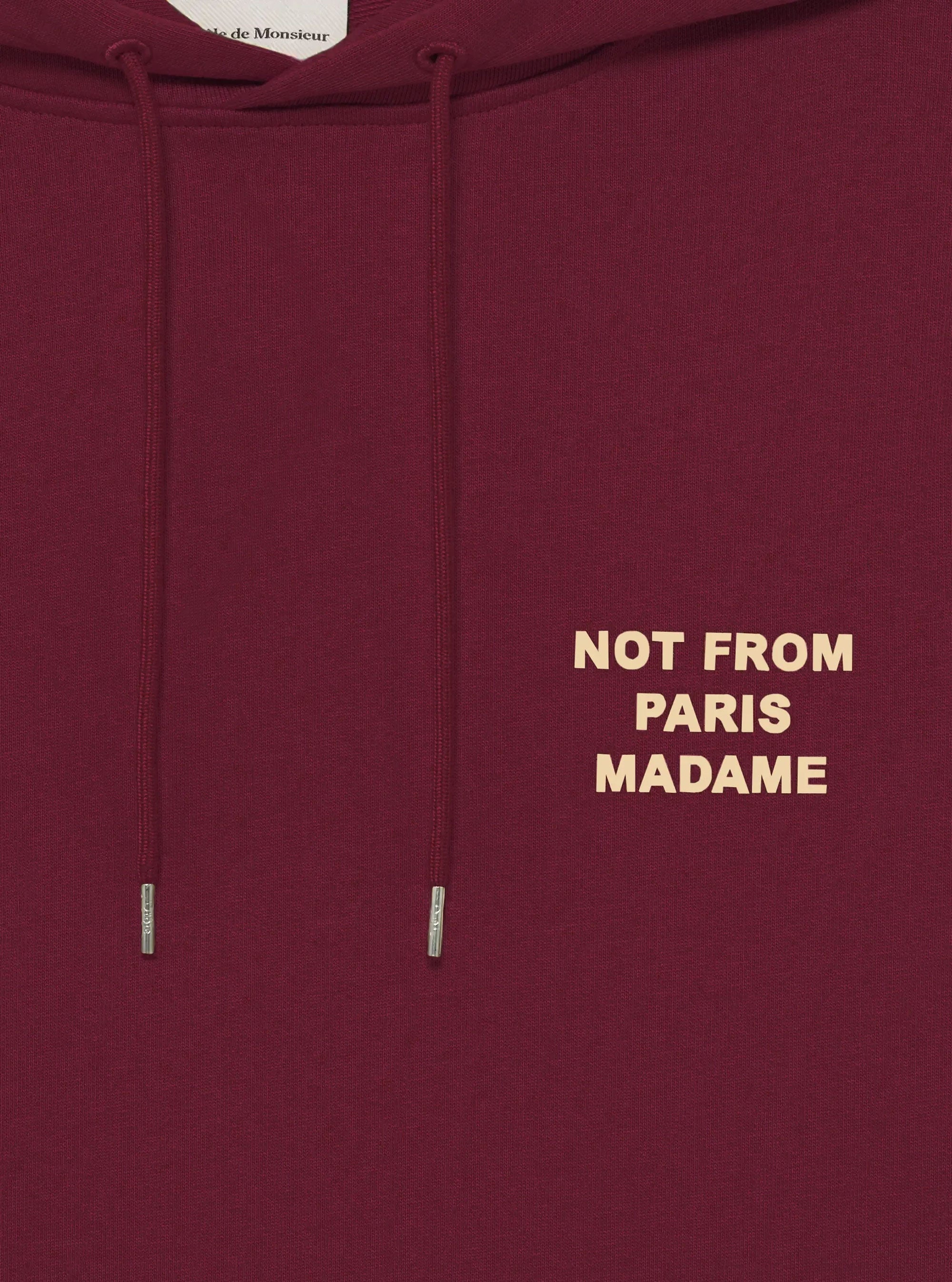Sudadera Slogan color vino de Drôle de Monsieur