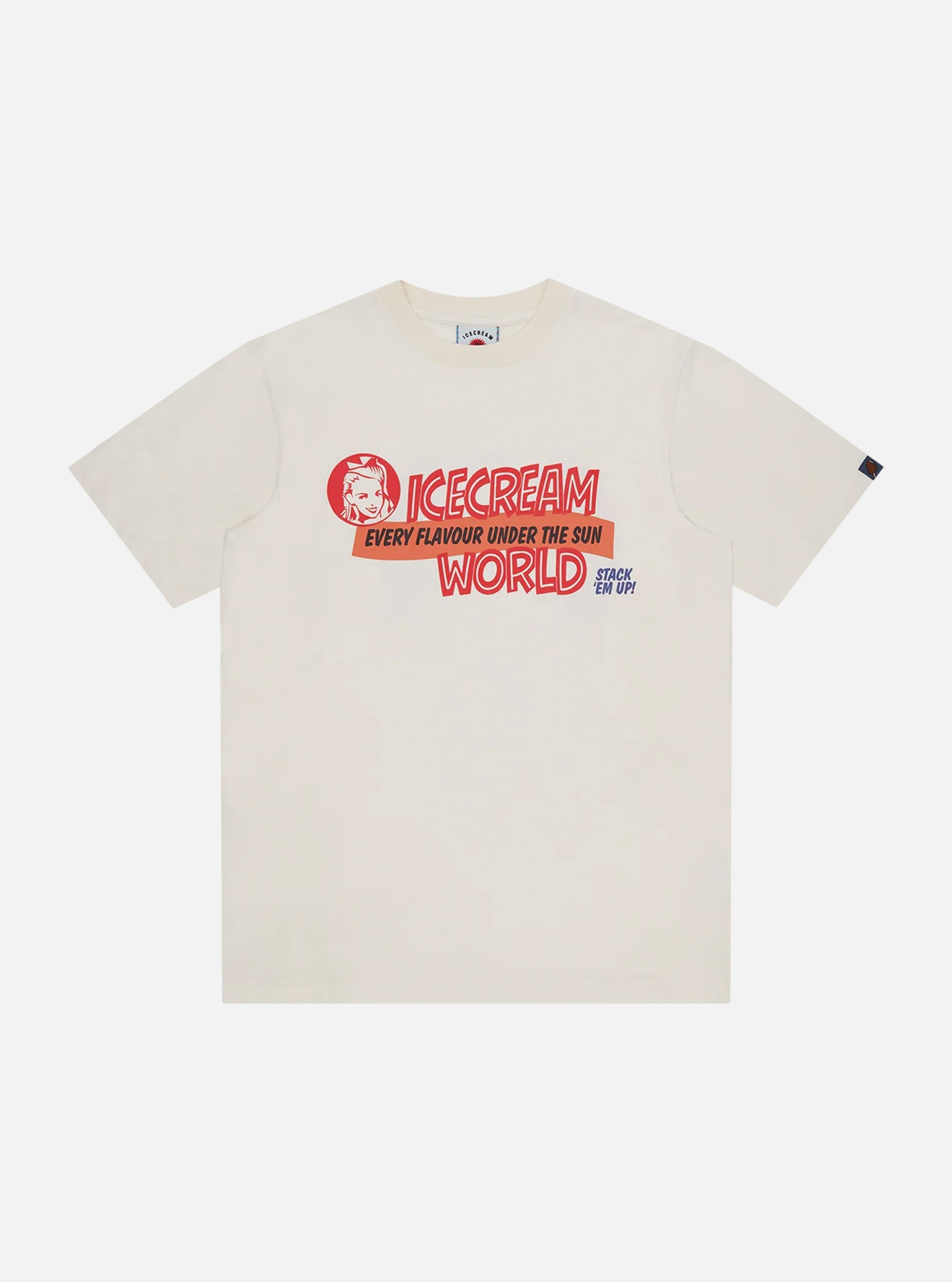 Camiseta ICECREAM World en Blanco Roto