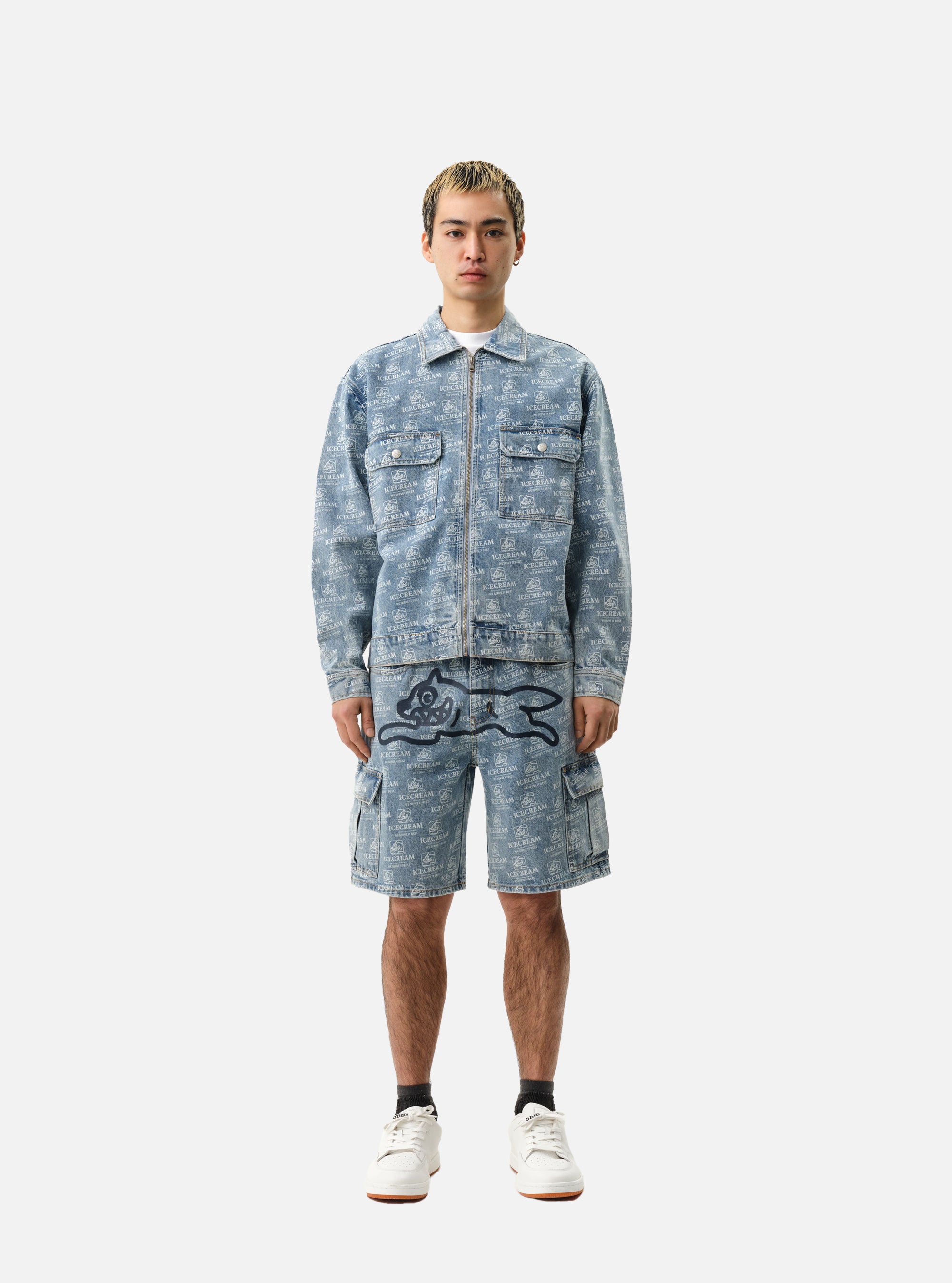 Chaqueta Denim con Estampado Repetido de ICECREAM