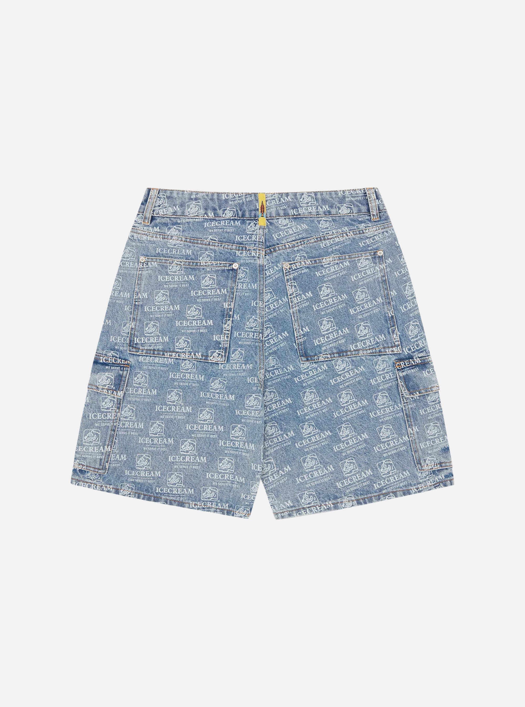 Pantalón Cargo Denim con Estampado Repetido de ICECREAM