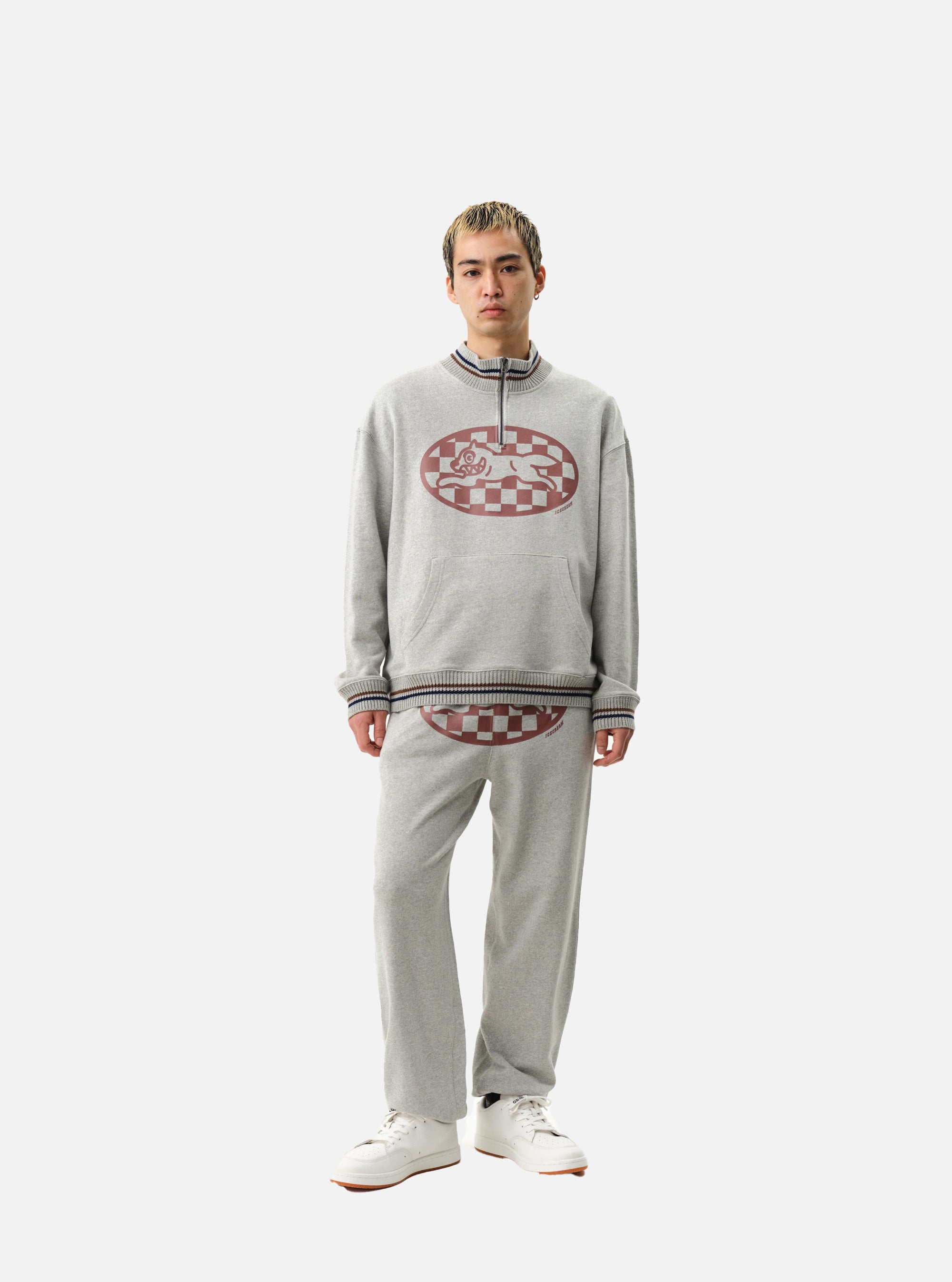 Sudadera Gris Checker Running Dog de ICECREAM