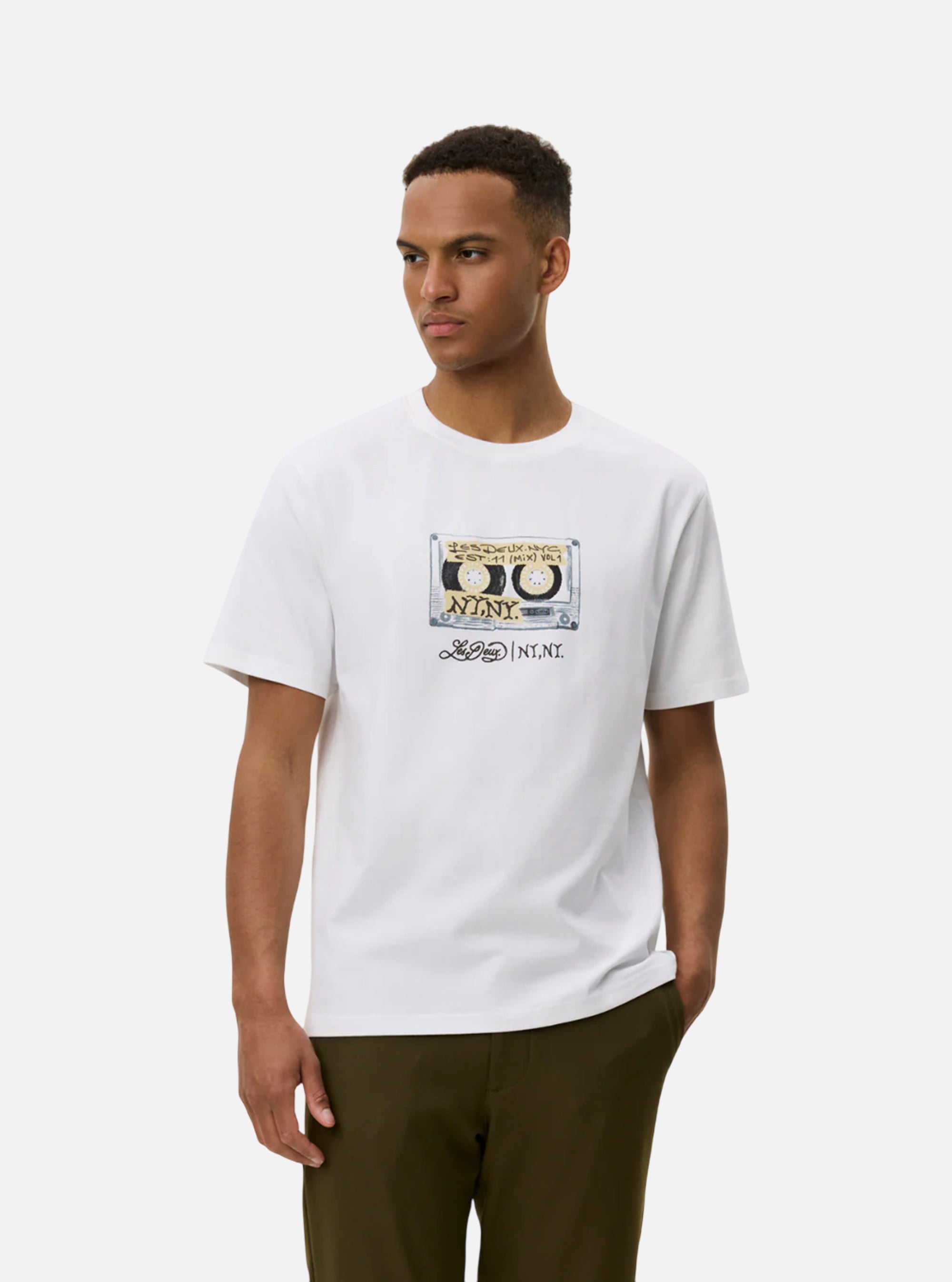 Camiseta blanca Mix Tape de Les Deux