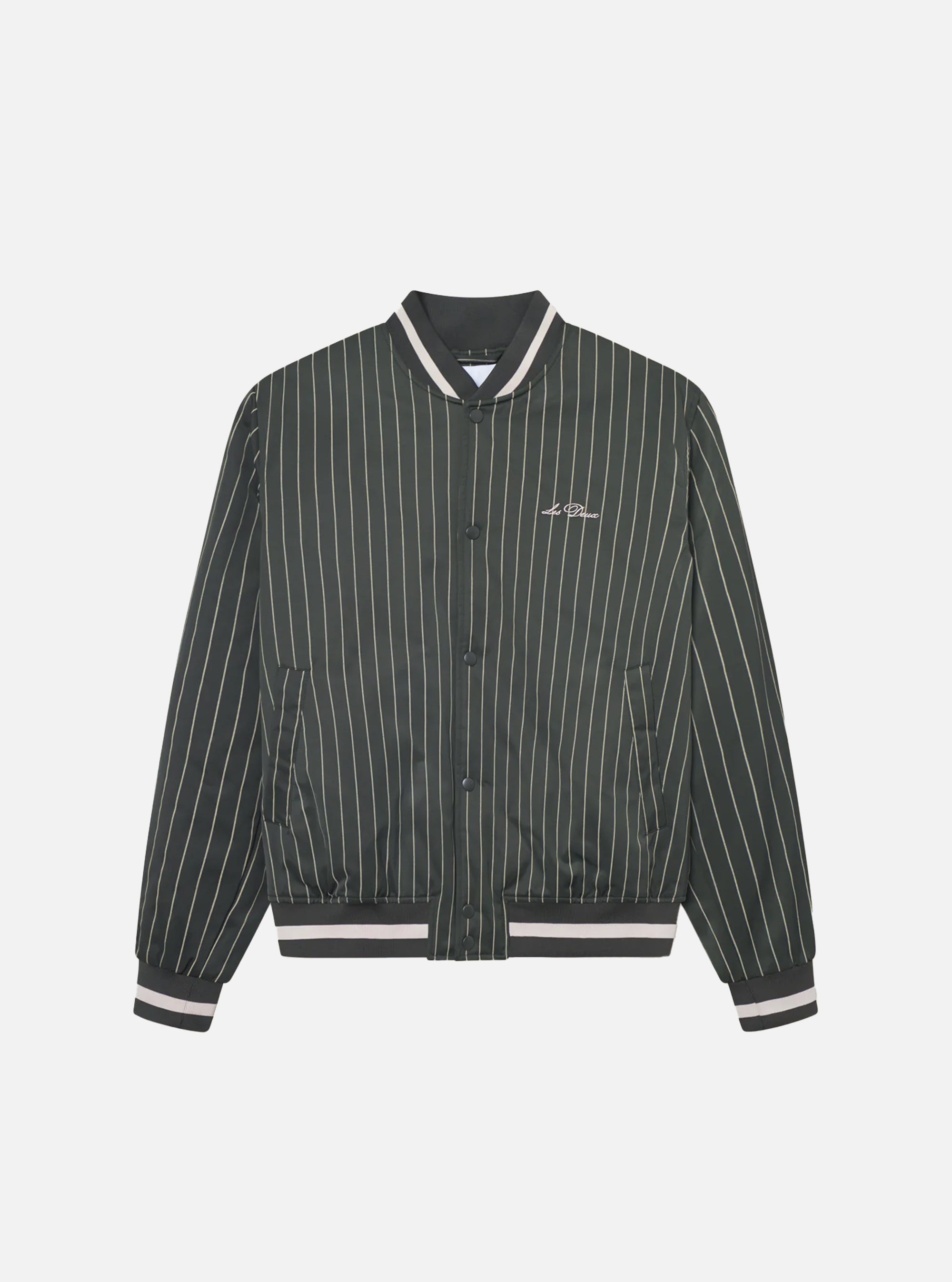 Chaqueta de raya diplomática Varsity Tech en verde de Les Deux