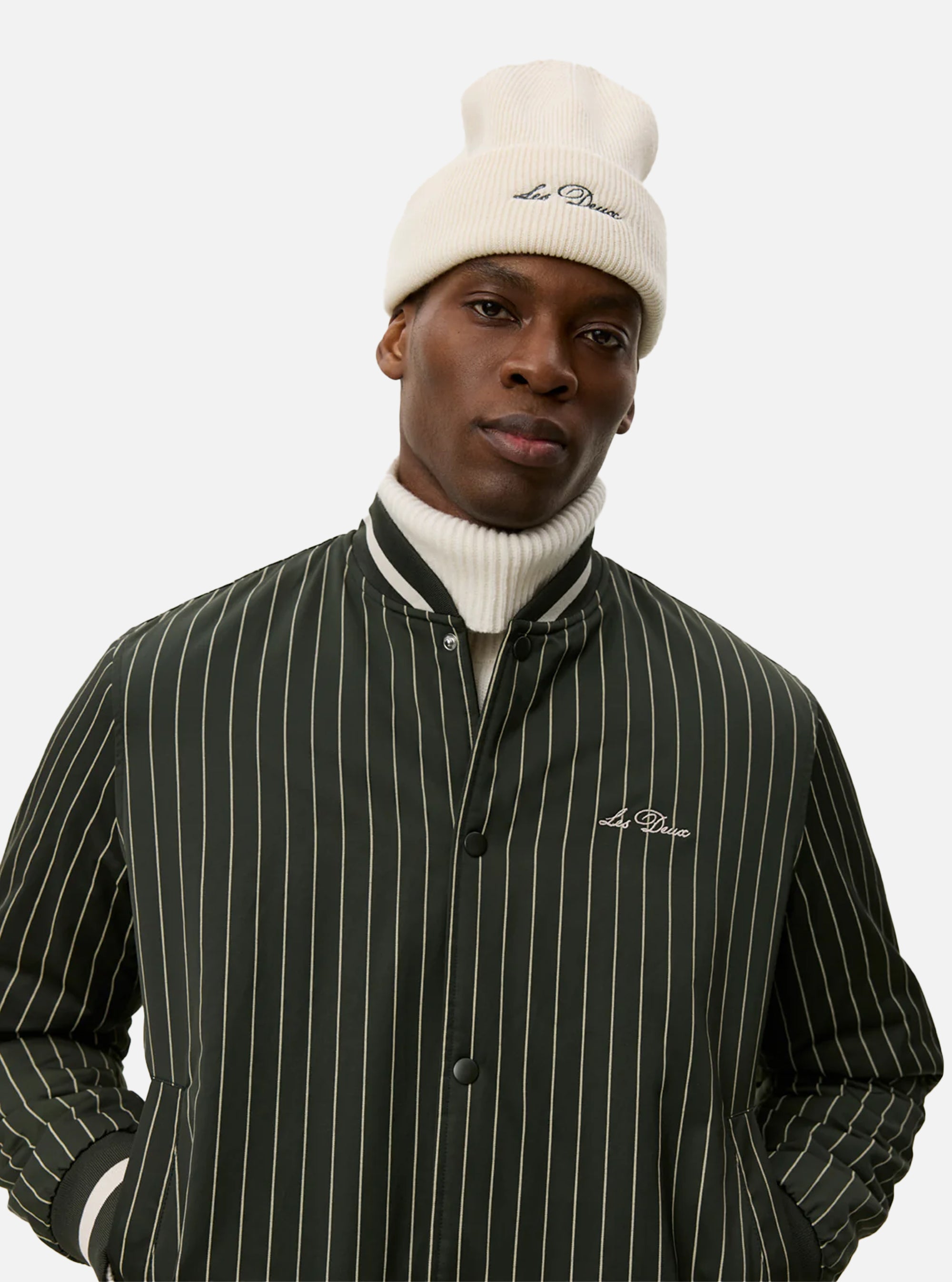 Chaqueta de raya diplomática Varsity Tech en verde de Les Deux