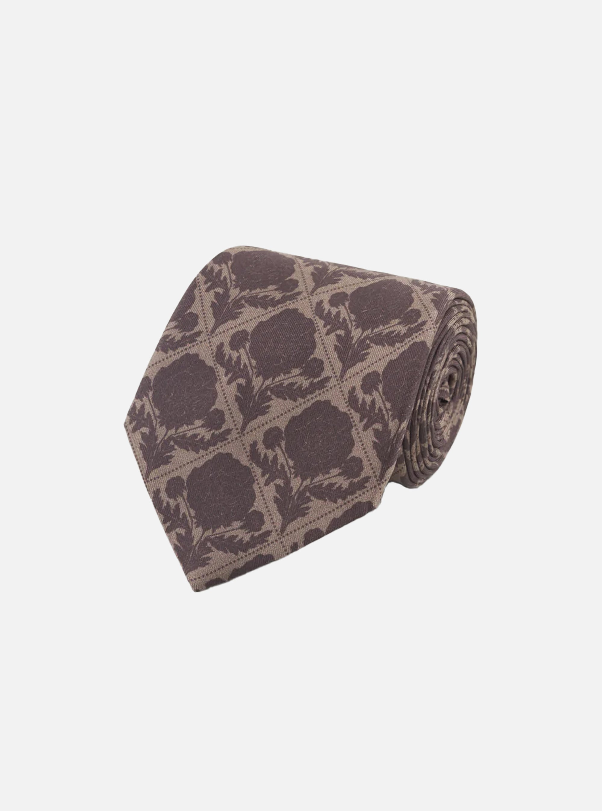 Corbata Tile Flower en marrón teka de Les Deux