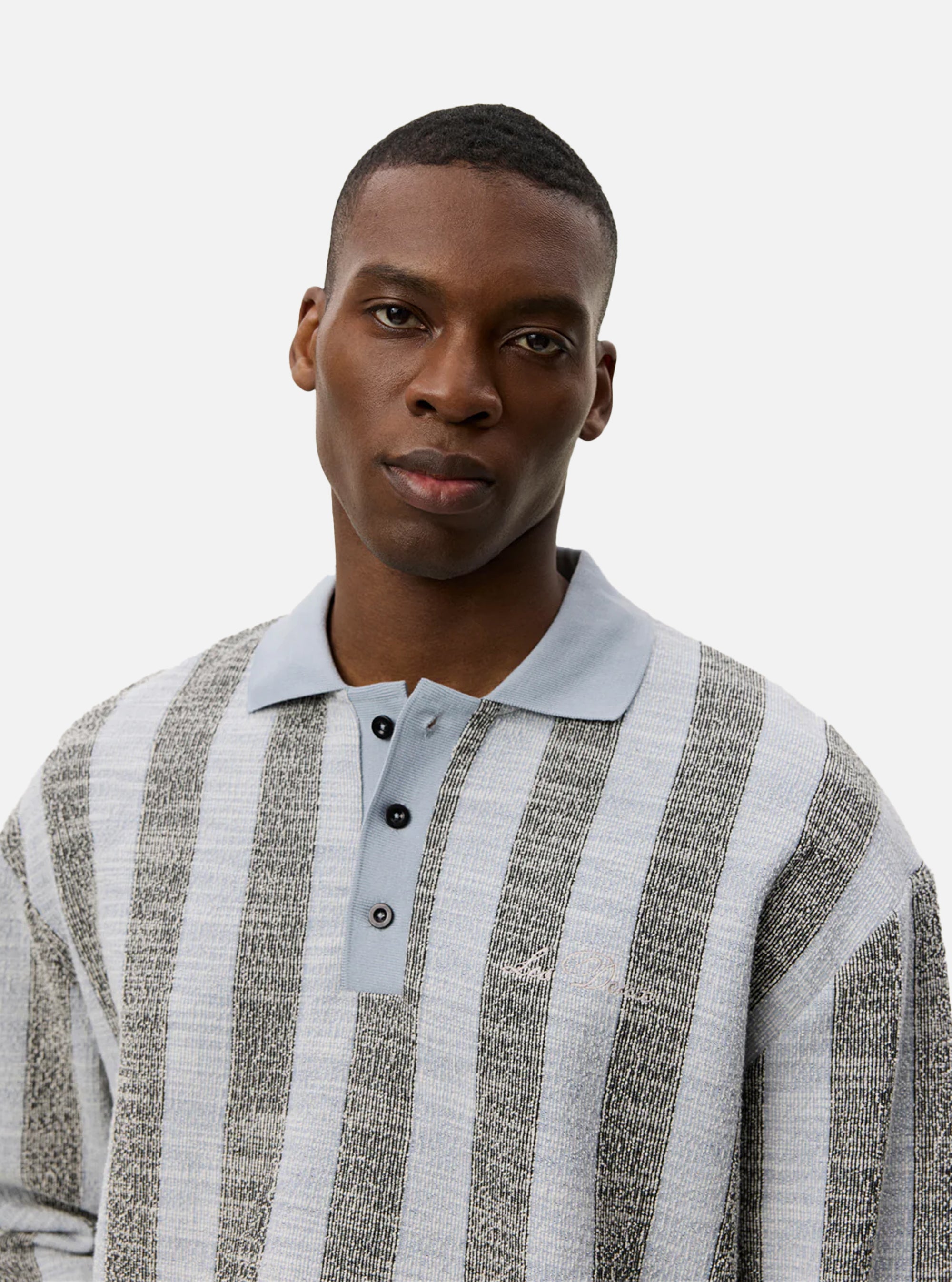 Polo Bowie azul de manga larga tipo jersey de Les Deux
