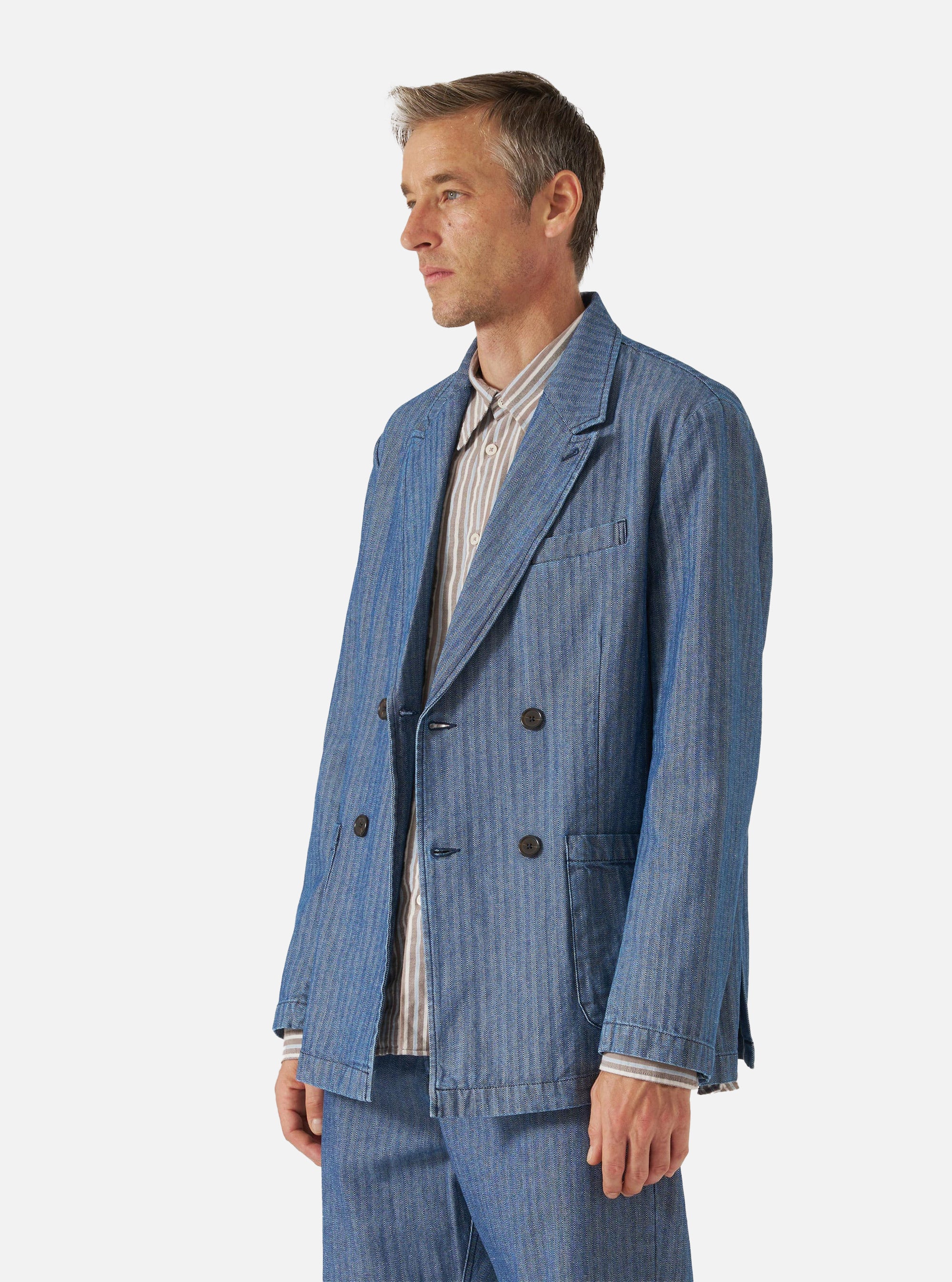 Chaqueta denim cruzada Manor de Universal Works