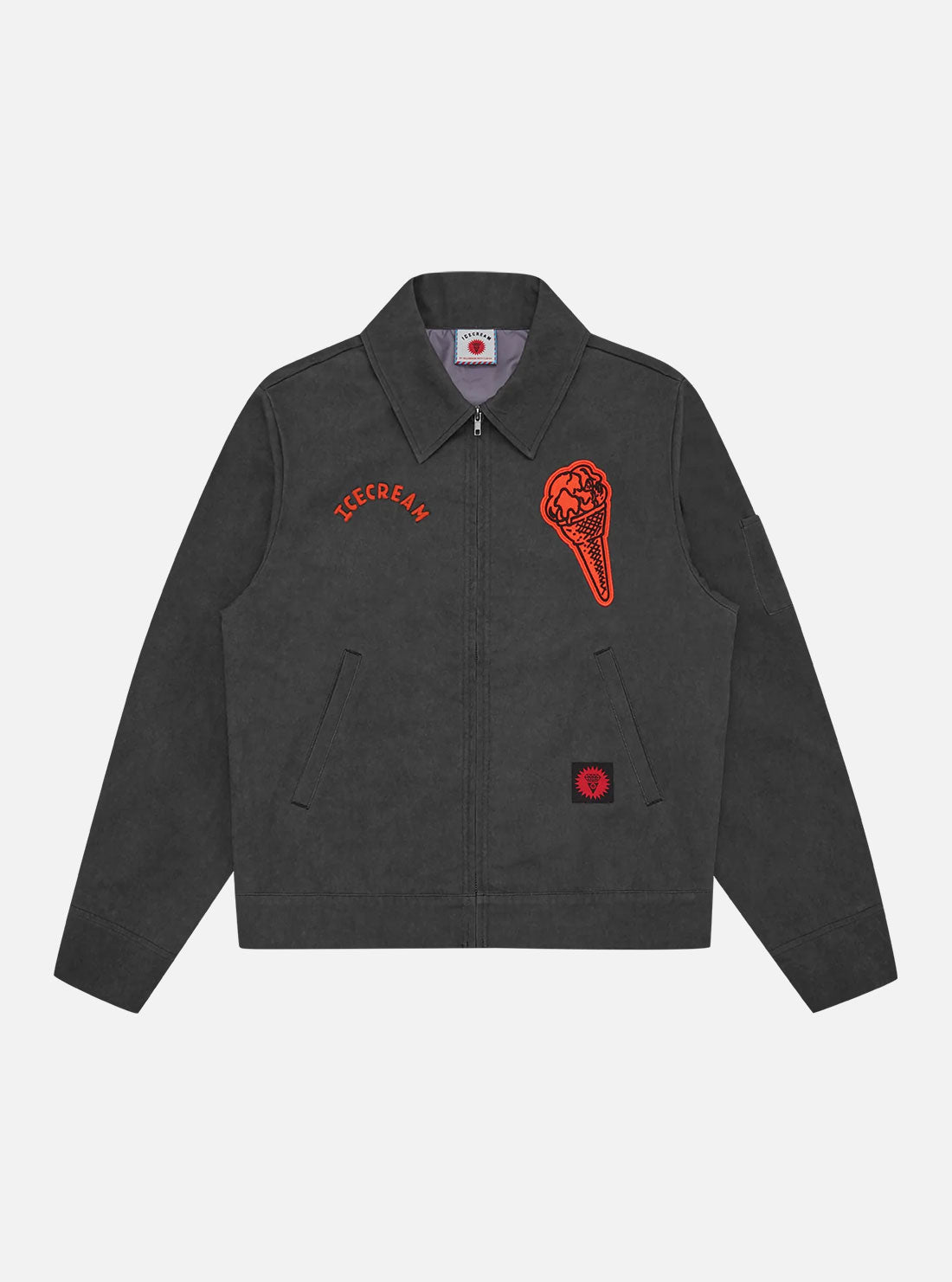 Chaqueta ICECREAM Con Parches en Negro Desgastado