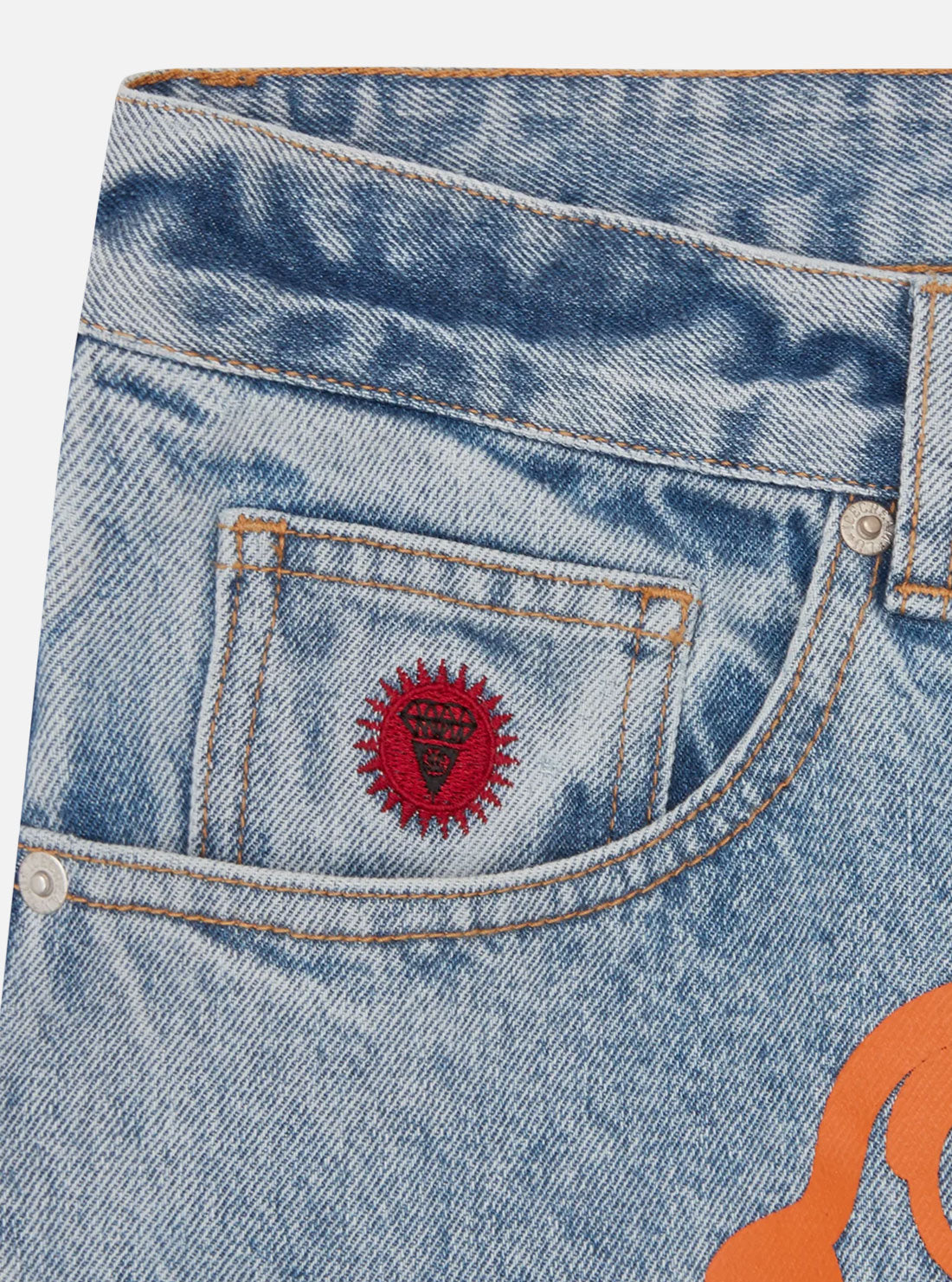 Pantalón Denim Wash Blue Orange de ICECREAM